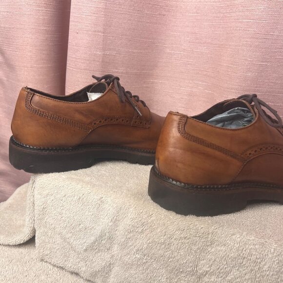 HUSH PUPPIES Nelson Sterling IIV Men Shoes Tan Leather Oxfords Lace Up11W Brogue - Picture 9 of 16